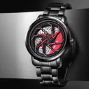 Men’s Luxury Car Wheel Watch – Stainless Steel Quartz